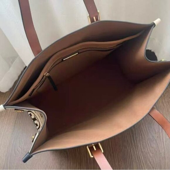 Tory Burch T Monogram Contrast Embossed Tote Bag - Picture 7 of 7